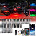 12PCS Segmented Motorcycle RGB LED Light Kit - Multicolor Underglow