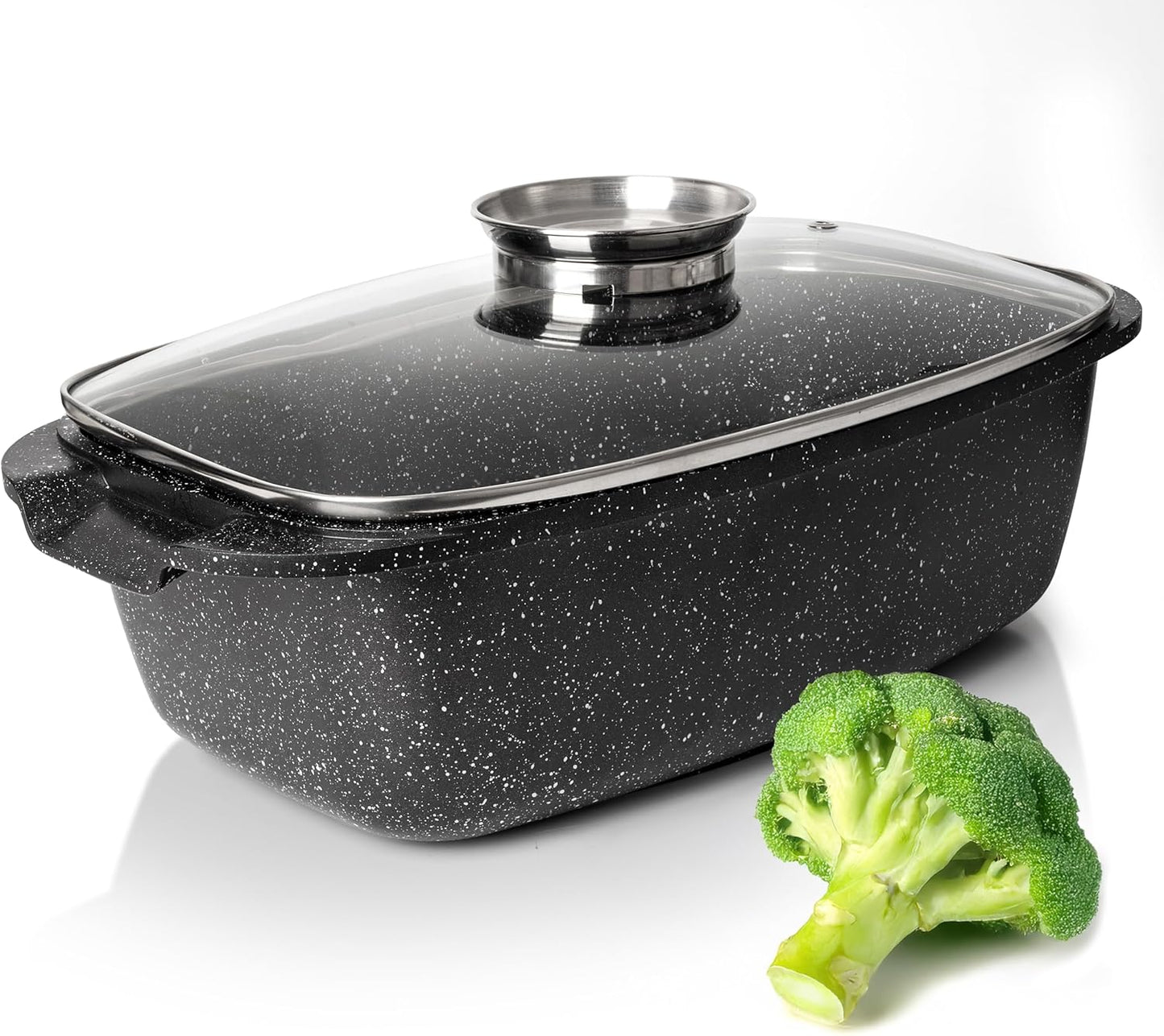 6 Quart Oval Roaster Pot with Lid for Versatile Cooking Needs