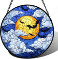 Stained Glass Window Hanging Halloween Suncatcher - 15 in spooky glow