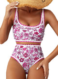 Herseas Women's Floral Print High Waisted Bikini Set - Flattering This