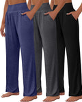 Wide Leg Yoga Pants Women High Waist - Comfortable 3-Pack