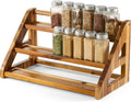 Acacia Wood Spice Rack for Countertop - 3 Tiered 24-Jar Organizer
