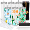 30 OZ Sublimation Tumblers 6 Pack - Straight Skinny Blank Tumblers
