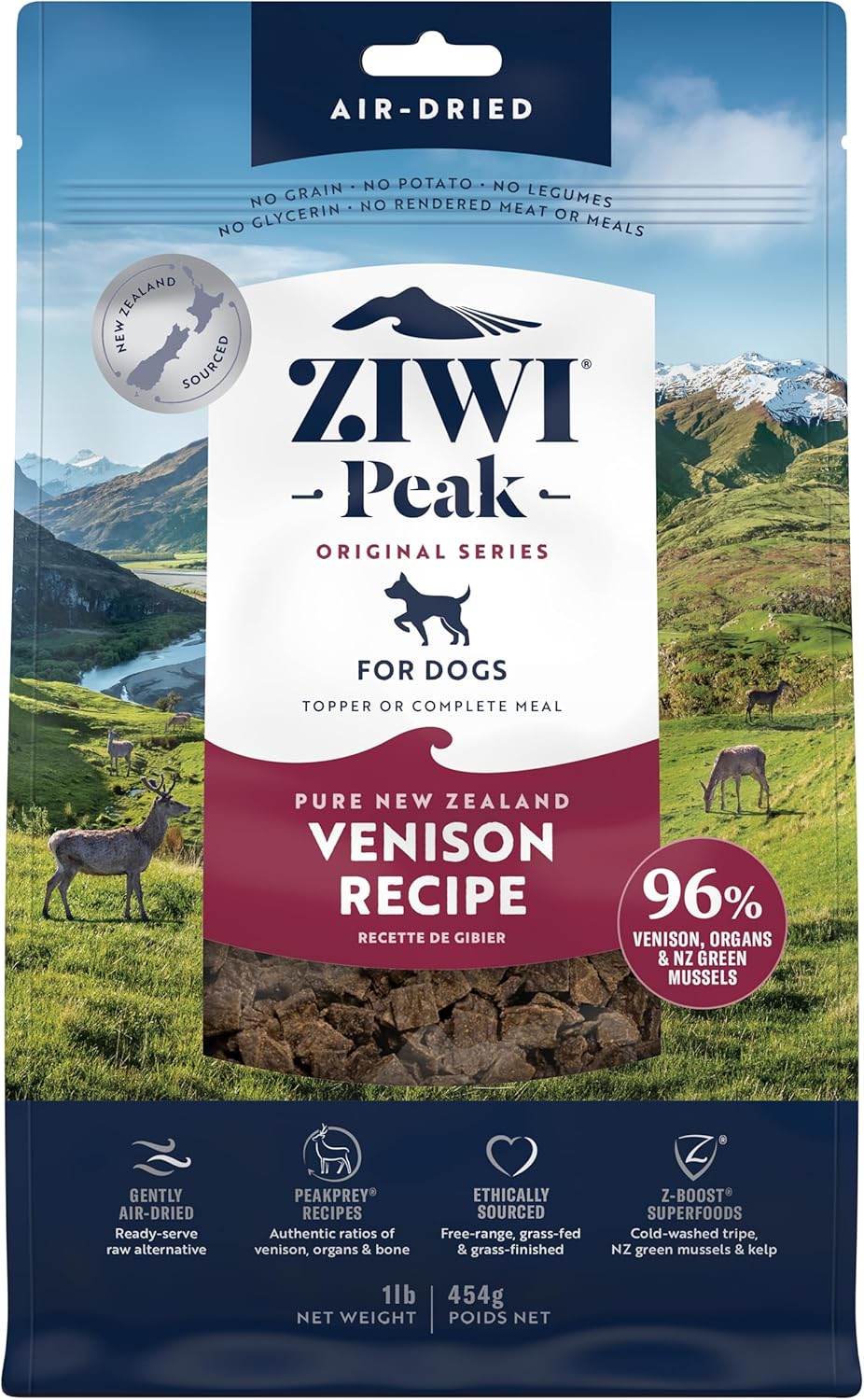 ZIWI Peak Air-Dried Dog Food with Venison - High Protein Treats