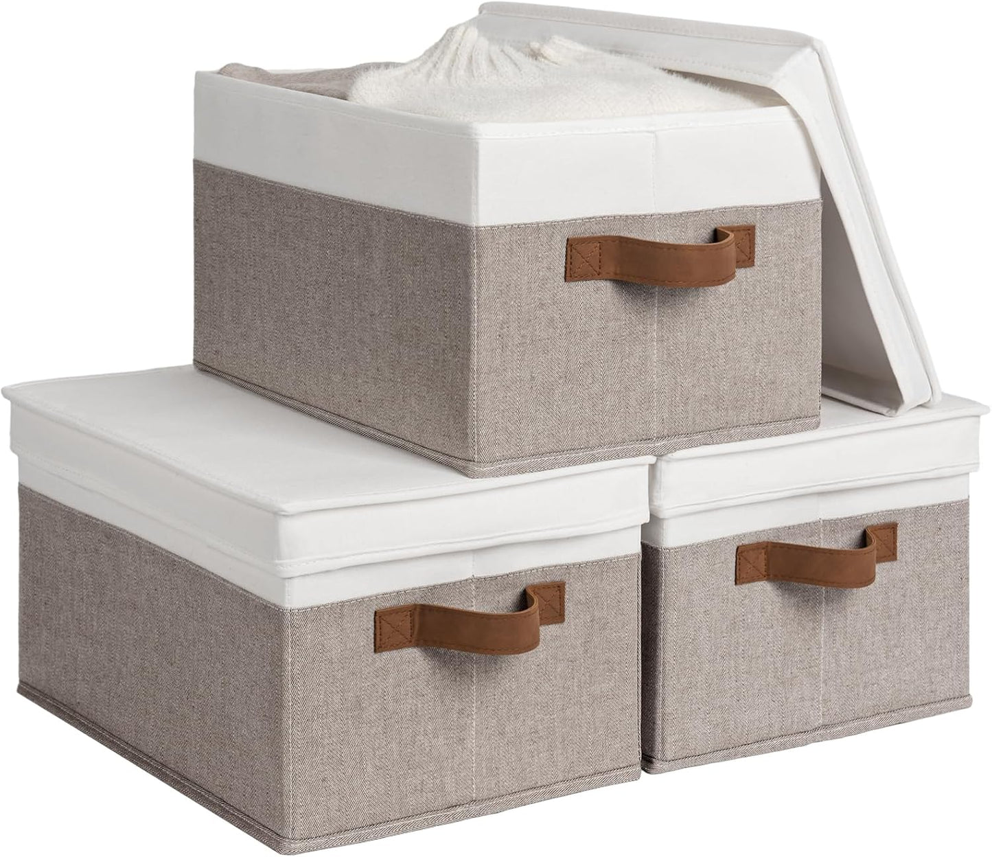 StorageWorks Large Storage Bins with Lids for Organizing Spaces