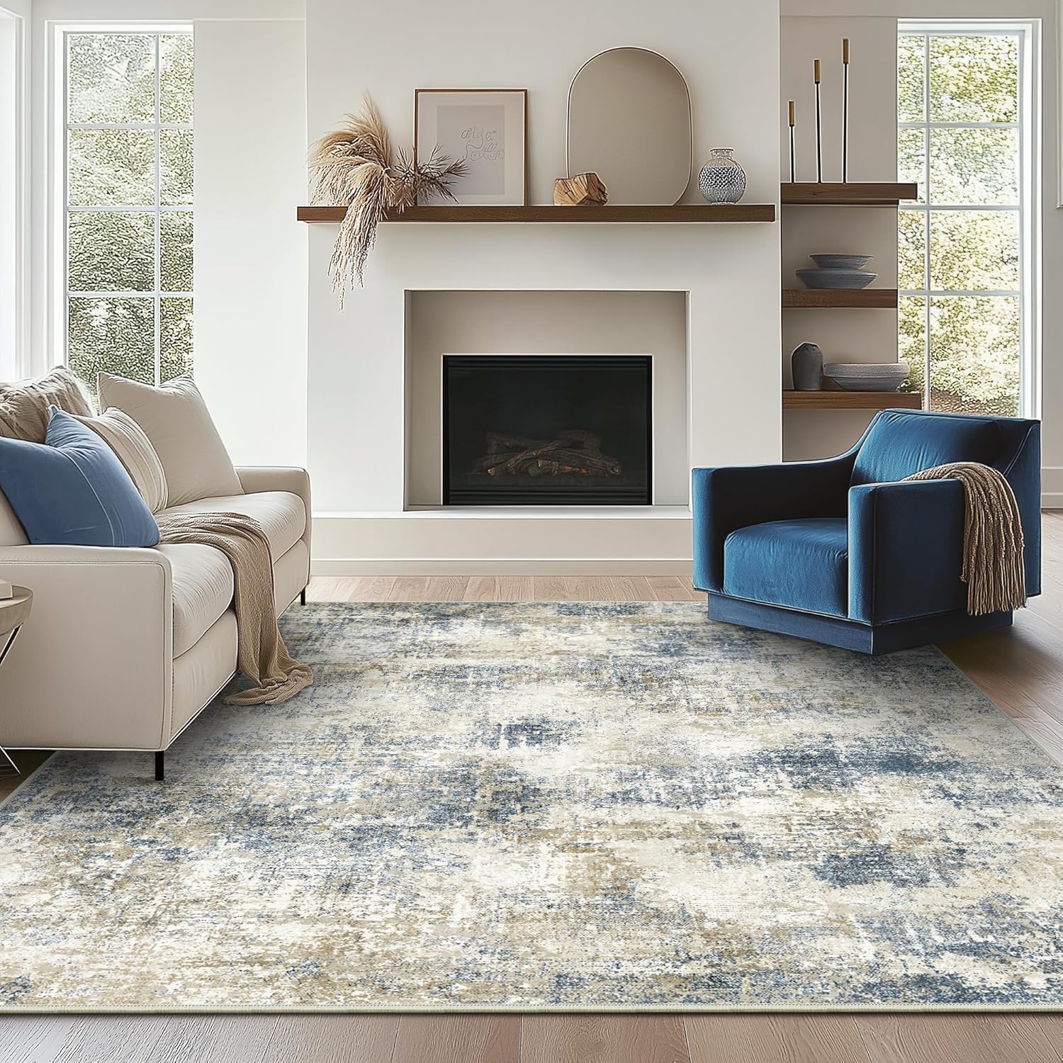 Bavni 8x10 Area Rugs Machine Washable for Living Room Use