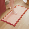 Scalloped Blush Bath Mat 24x47 in - Plush Microfiber Bath Rug