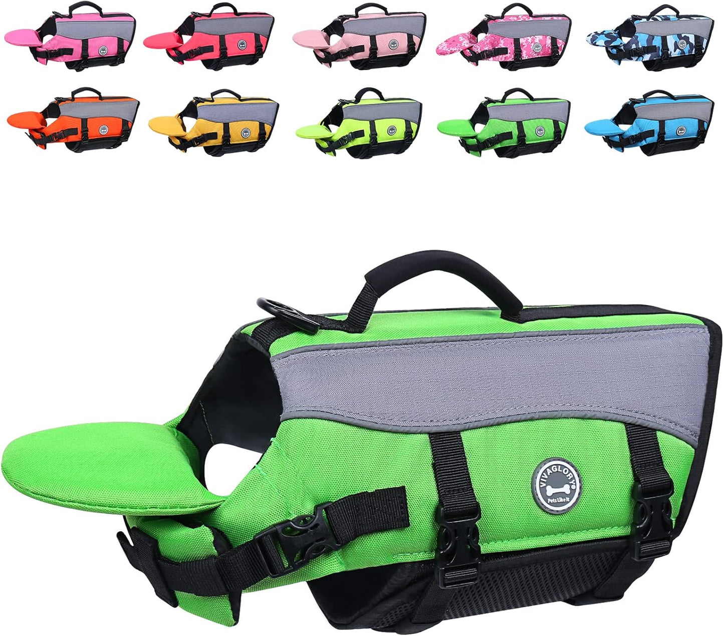 VIVAGLORY Front Float Dog Life Vest for Safe Swimming Adventures