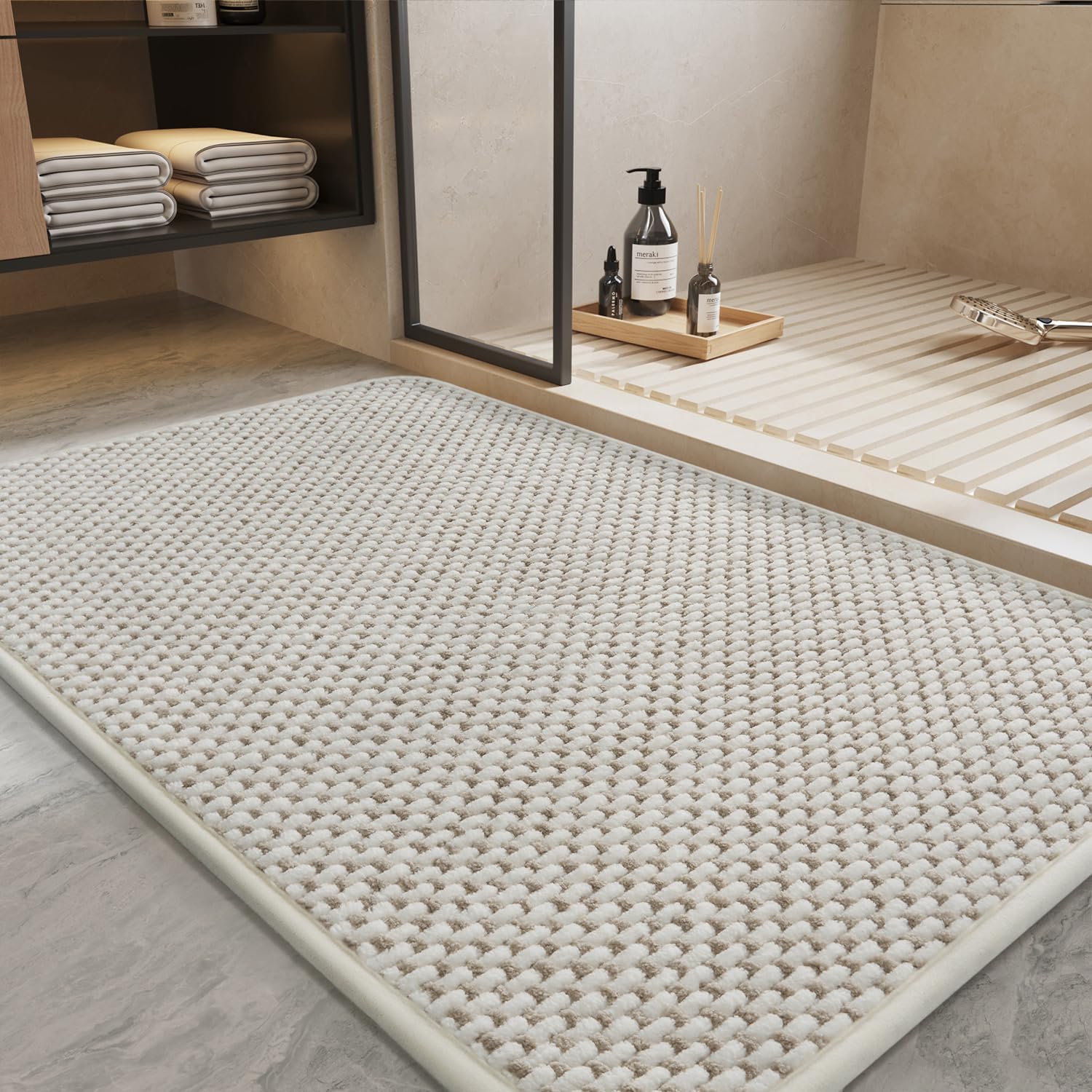 Super Absorbent Chenille Bathroom Mats for Non Slip Safety