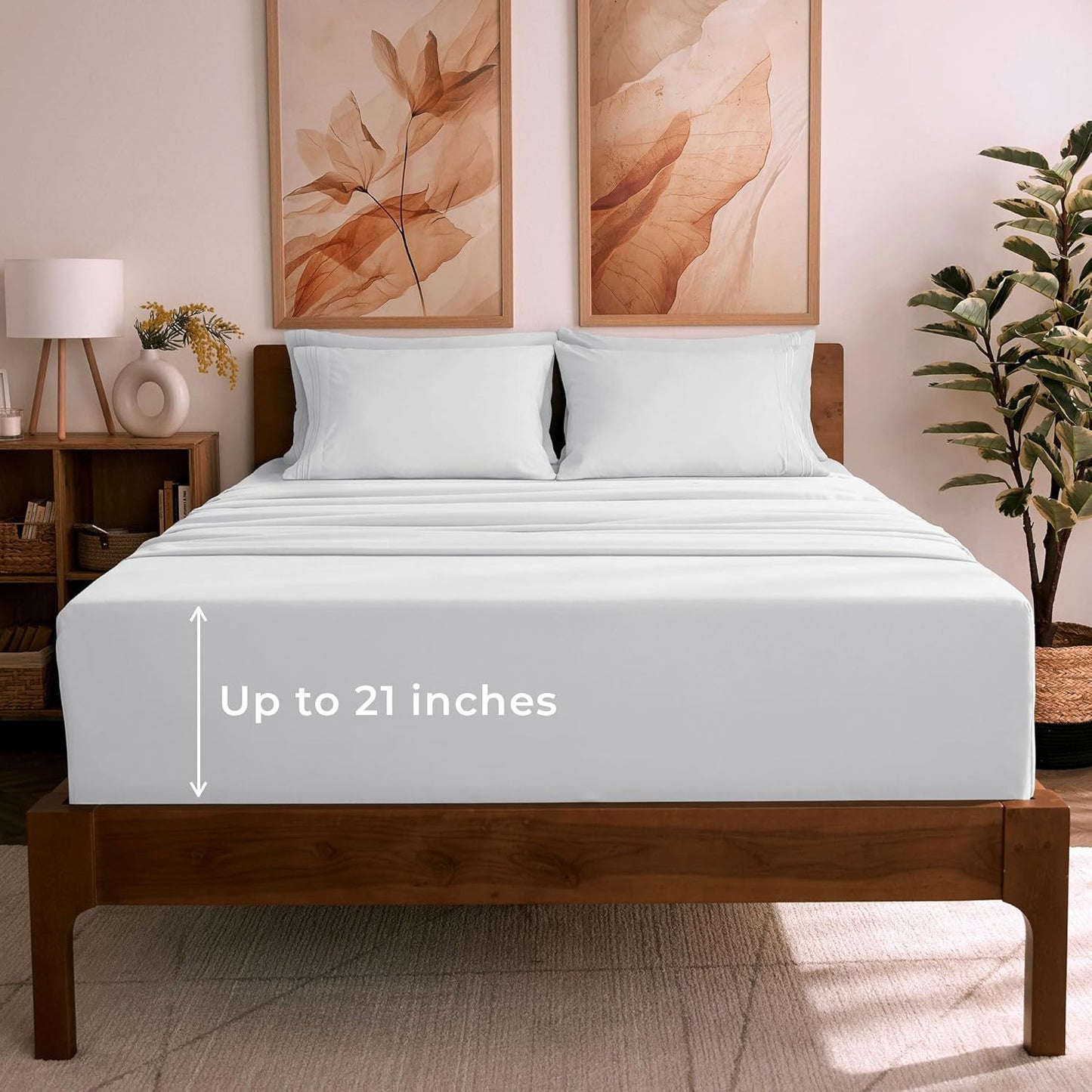 Mellanni Full Sheet Set - 6-Piece Ultra Soft Bedding Collection