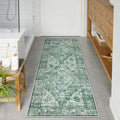 Uphome Bathroom Runner Distressed Tribal Farmhouse Green - Soft