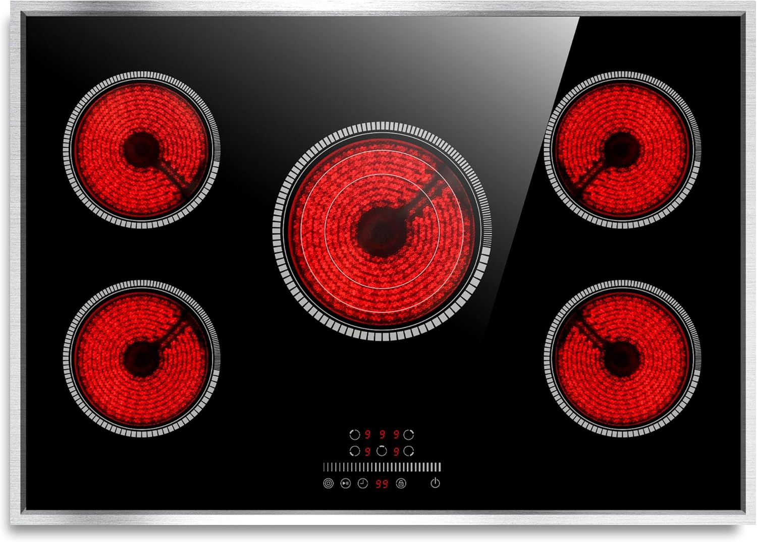30 Inch Electric Cooktop with 5 Burners for Powerful Cooking