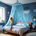 Blue Canopy for Girls Bed with Glow Stars - Galaxy Bed Canopy