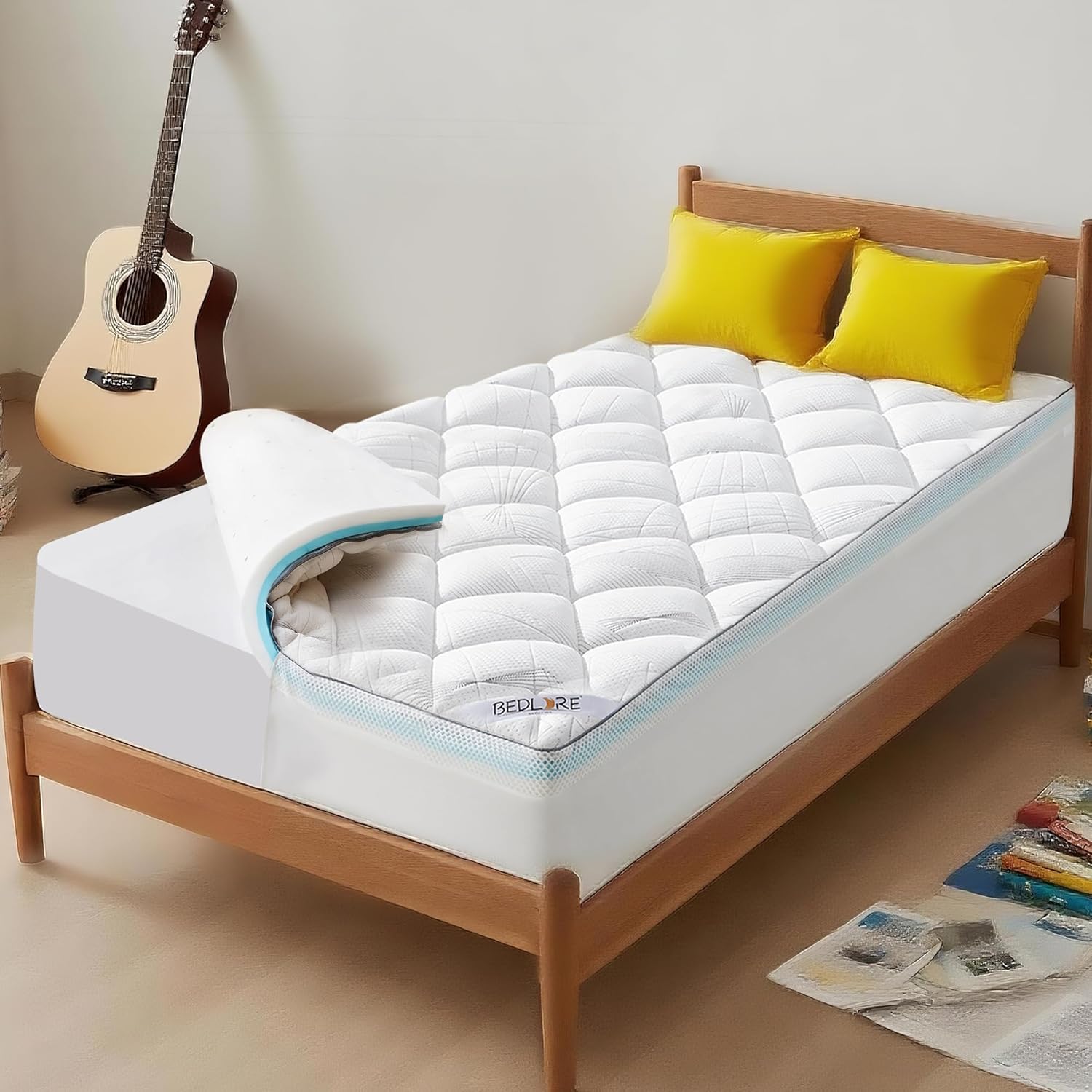 Bedlore 4-Inch Twin XL Mattress Topper for Back Pain Relief