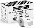 Bulk Cotton Athletic Tape 32-Pack - 45 ft Rolls, No Glue on Skin