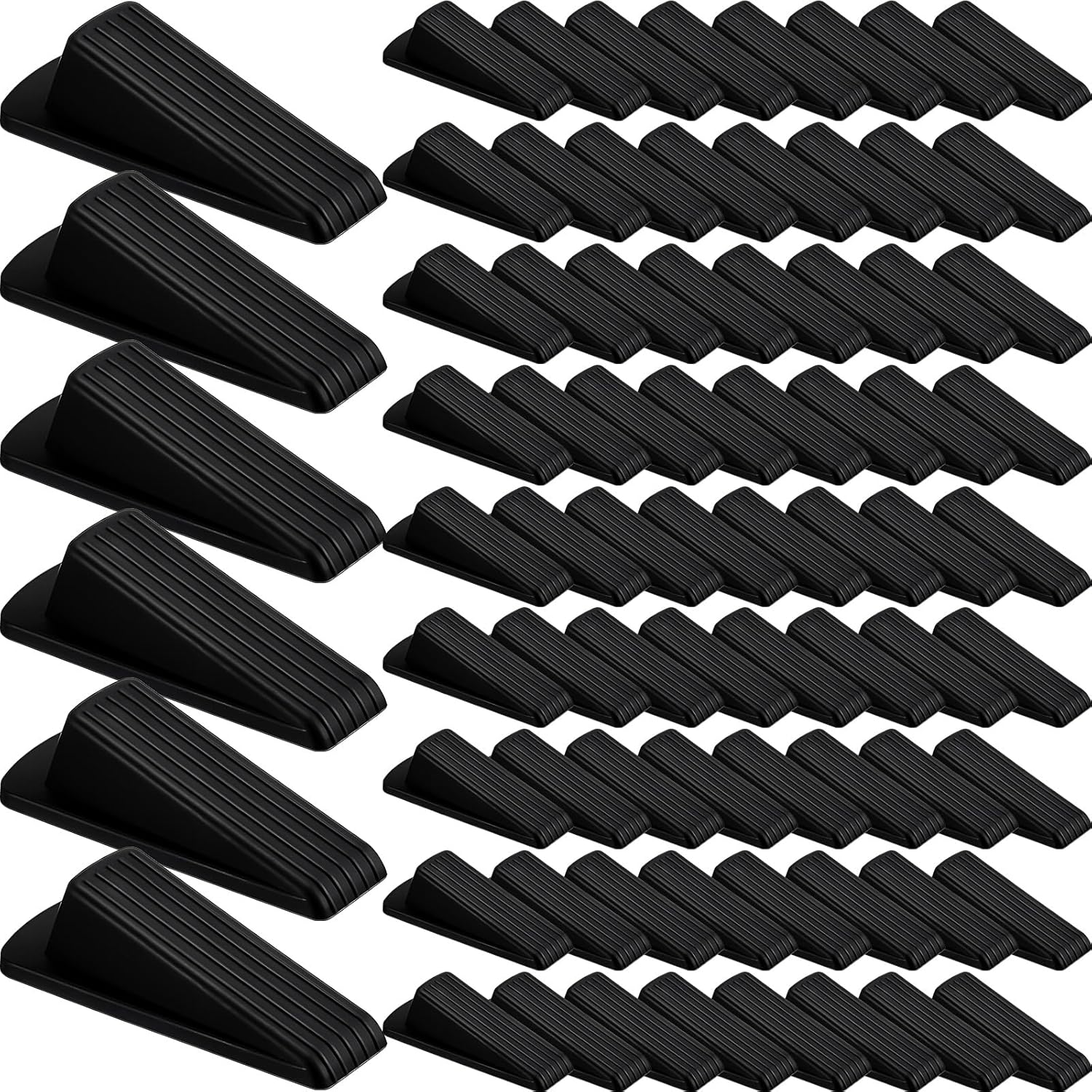 72 Pcs Door Stoppers for Bottom of Door - Heavy Duty Rubber Wedge