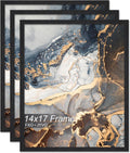Engineered Wood 14x17 Picture Frame Set of 3 - Lightweight Black