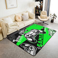 Gaming Area Rug 5x7 for Boys - Non-Slip Green Black Gamer Mat