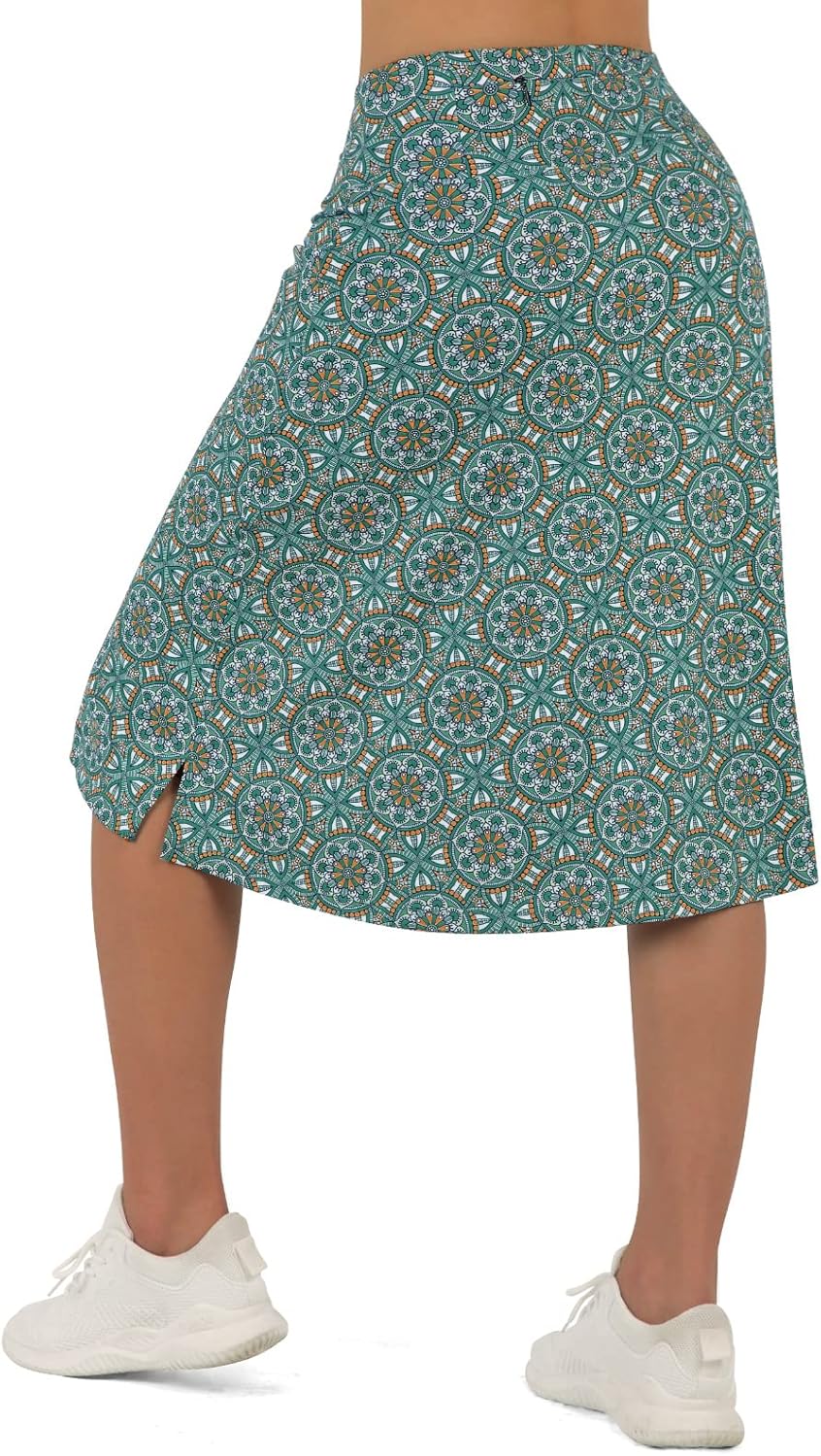 Women's Midi Length Skorts with 3 Pockets for Activewear