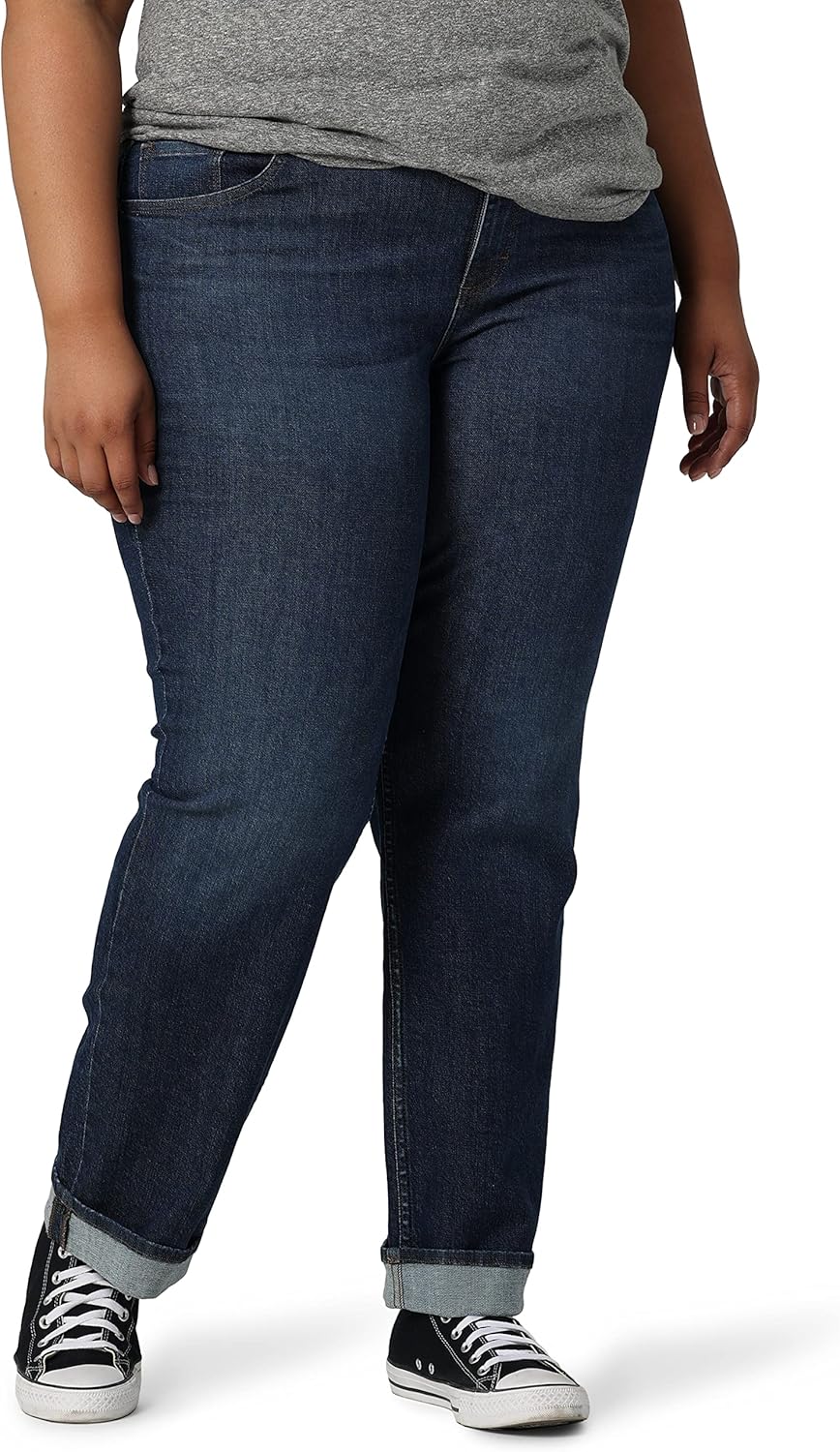 Lee Plus Size Mid Rise Boyfriend Jean for Comfortable Style