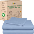 California Design Den Twin Sheets Set - Light Blue Percale