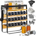 Spice Rack Organizer with 24 Jars & 3 Shelves - Tidy Countertop