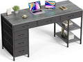 Huuger 47 Inch Computer Desk with 6 Drawers for Home Office