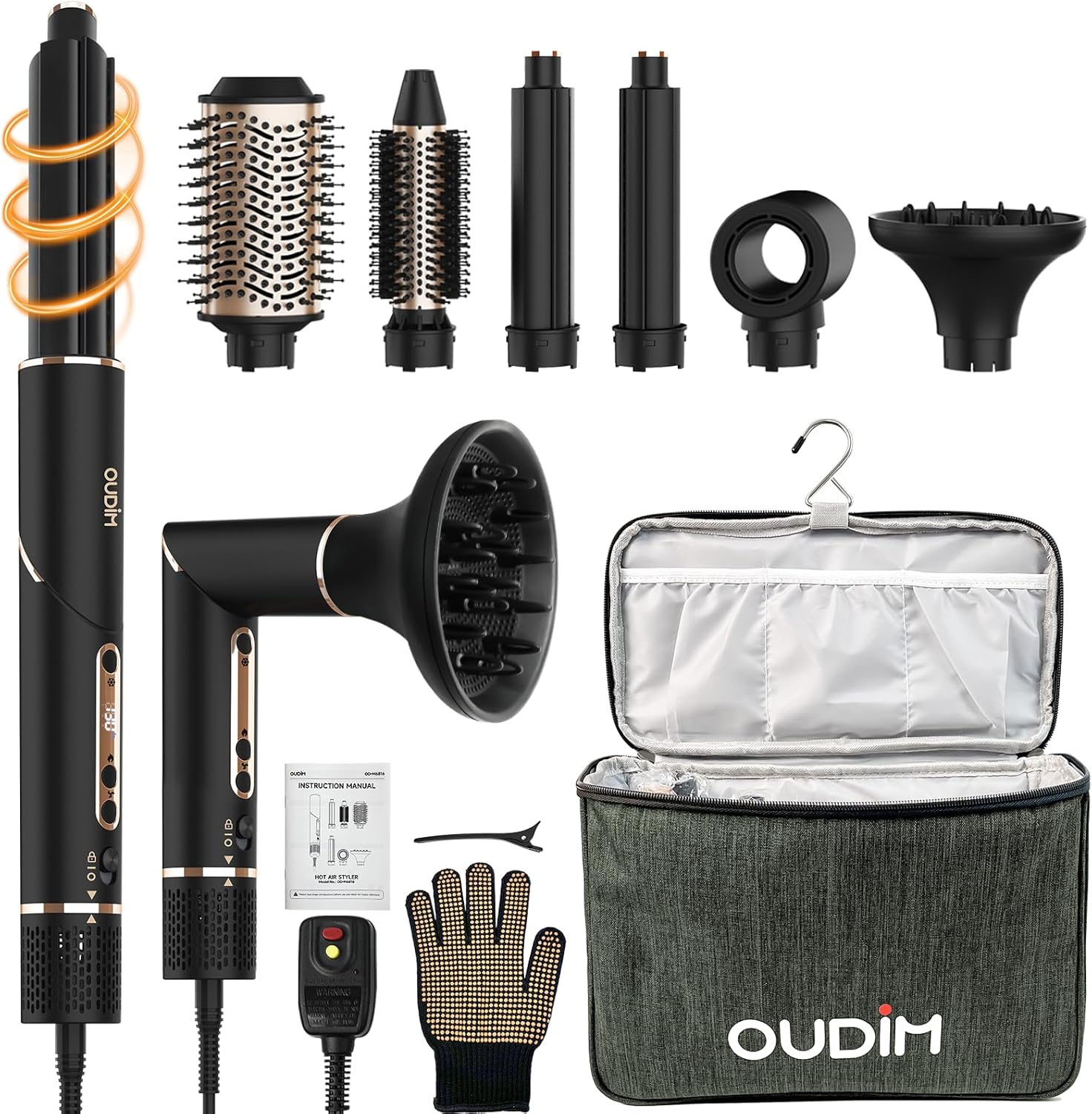 6-in-1 Multi-Functional Hot Air Comb for Effortless Styling