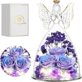 Christmas Rose Gifts for Women Preserved Real Flower Glass Angel
