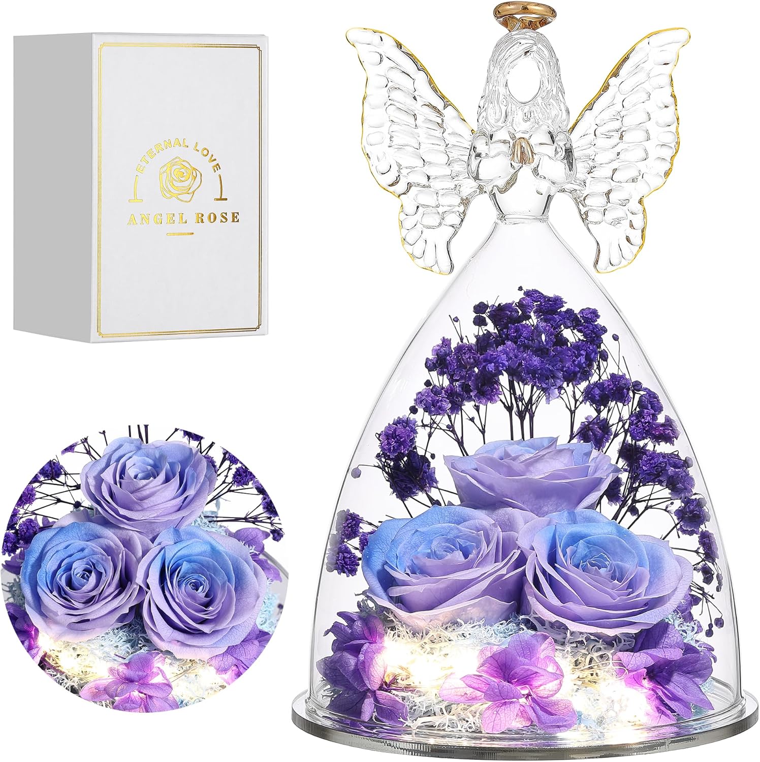 Christmas Rose Gifts for Women - Preserved Real Flower Angel