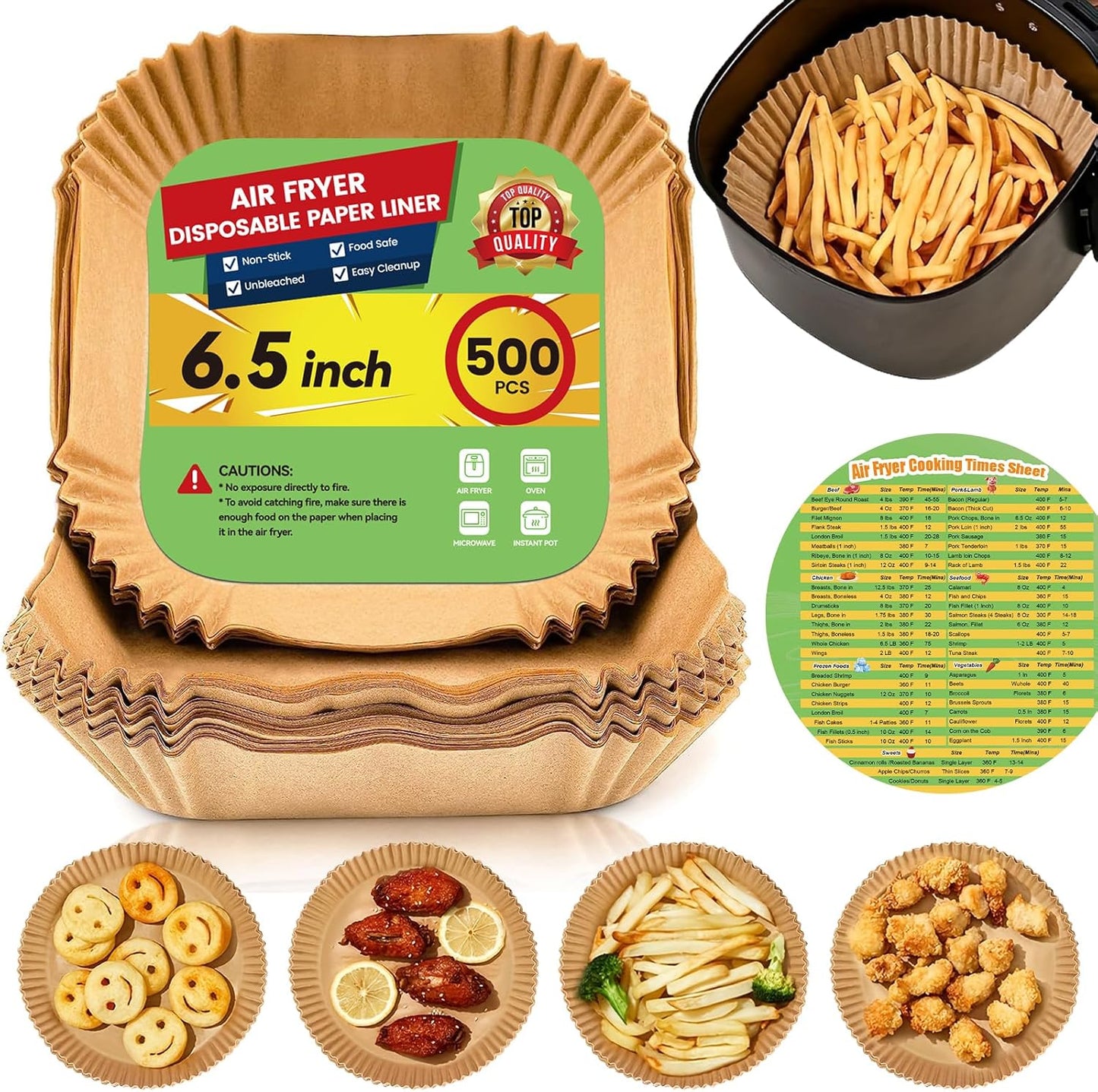 500Pcs 6.5 Non Stick Air Fryer Liners by Stoear