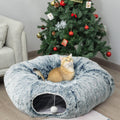 AUOON Cat Tunnel Bed - 2-in-1 Plush Cat Donut Tunnel for Fun