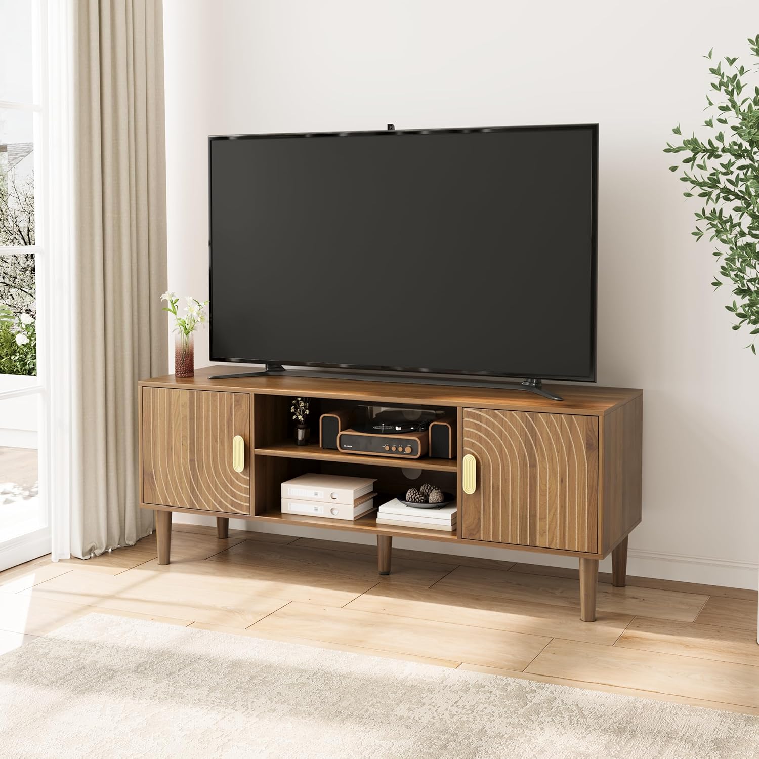 Mid Century Modern TV Stand: Stylish & Spacious Console
