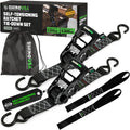 Rhino USA Self Tensioning Ratchet Tie Down Straps (2PK 1.6in x 8ft)