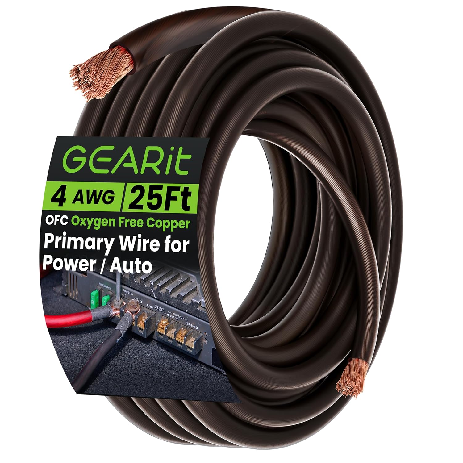 GEARit 4 Gauge Wire Oxygen Free Copper OFC for Automotive Use