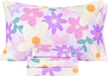 Scientific Sleep Purple Flower Painting Girls 100% Cotton 4 Pc Full