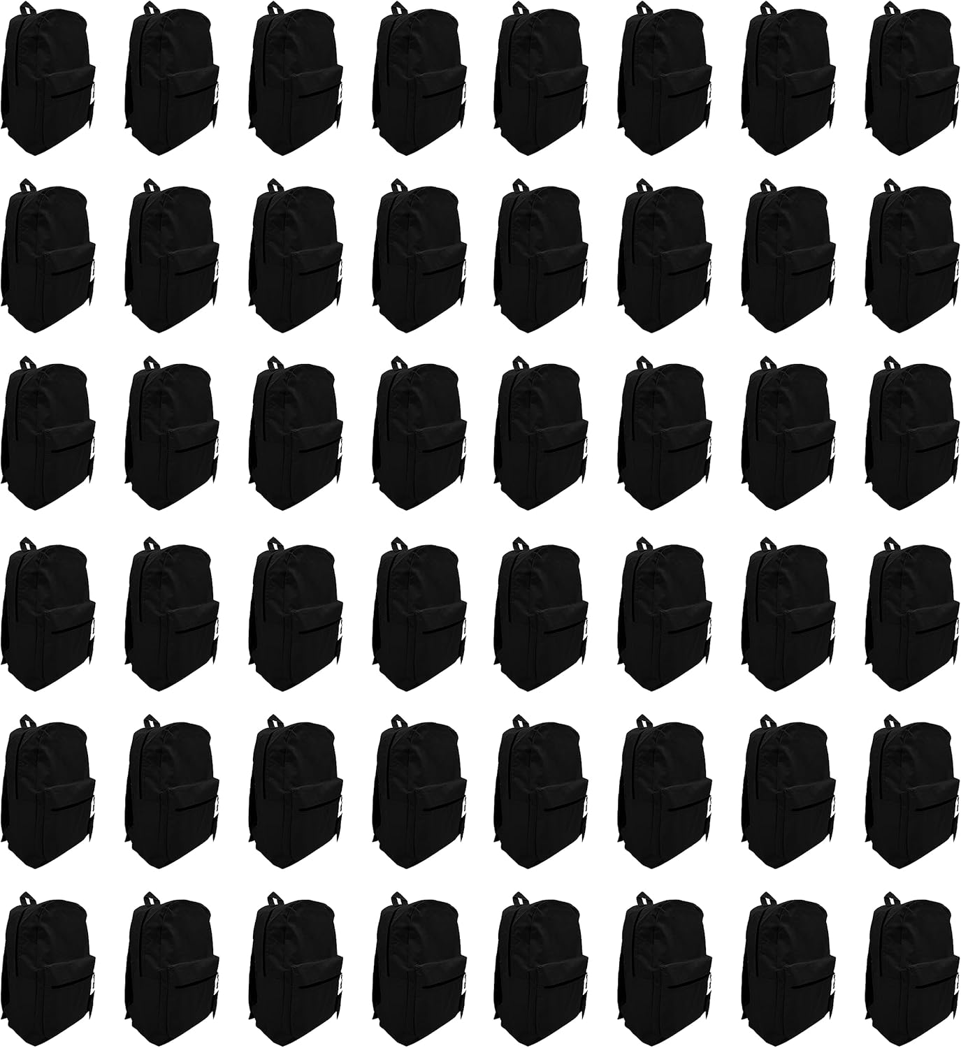 48 Pack Backpack Set for School, Travel, and Events - Black