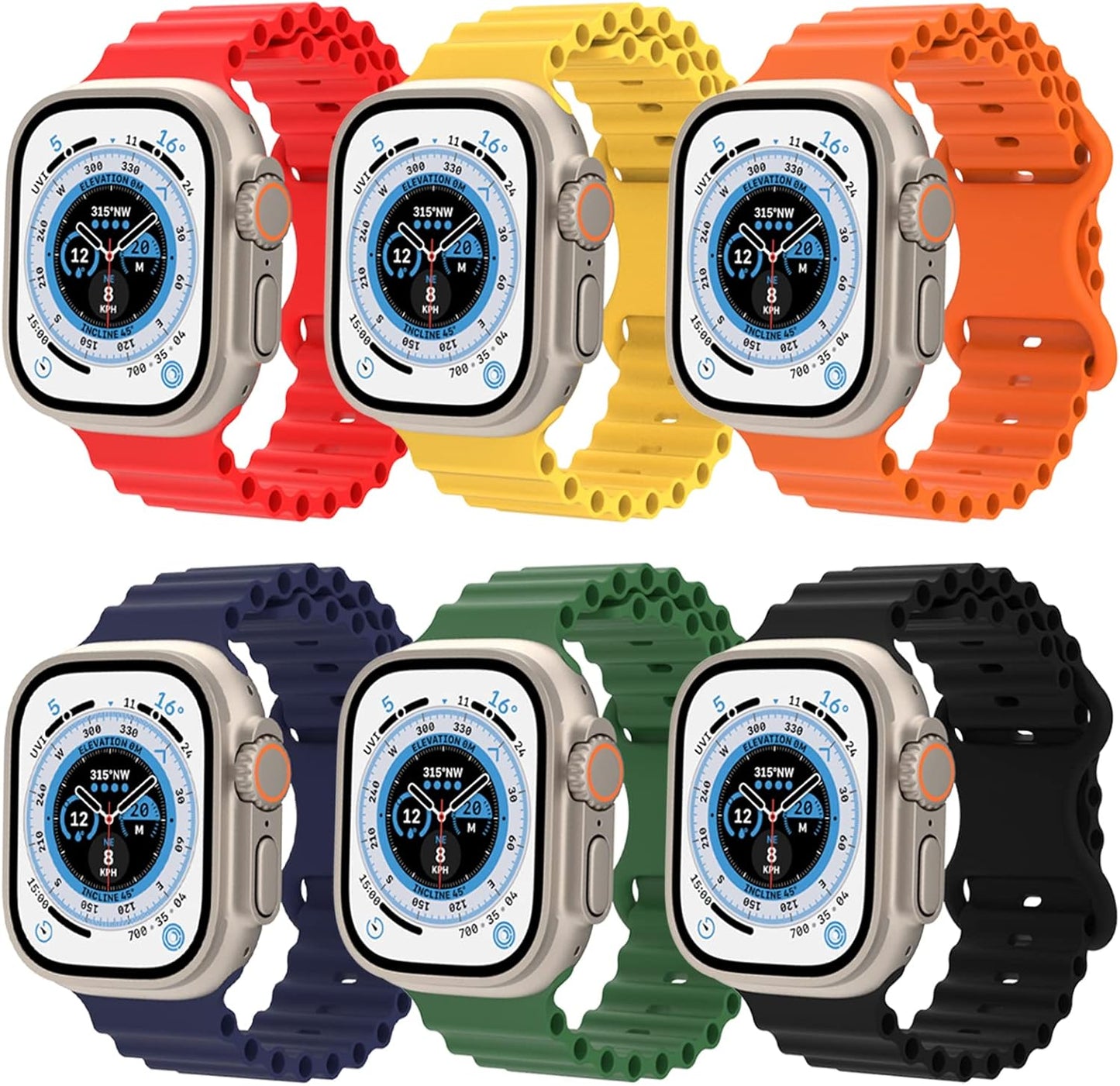 DAILNECESS Soft Silicone Sport Band for Apple Watch