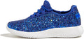 Womens Glitter Slip-On Sneakers - Lightweight Sparkle Walking Shoes