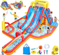 Whubefy 18x14FT Mega Inflatable Water Slide - Backyard Waterpark Fun