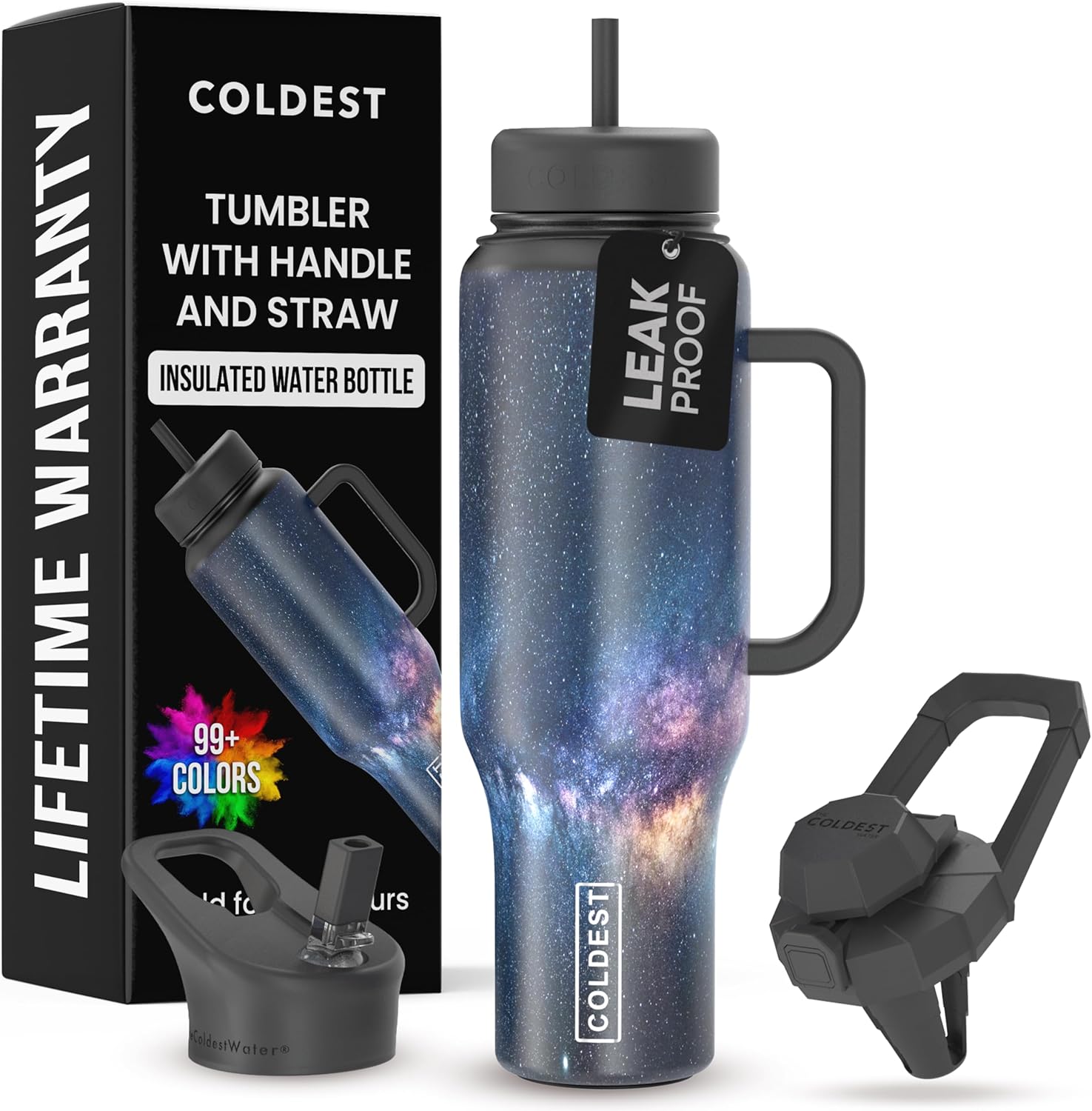 Coldest 40 oz Tumbler with Handle and Straw for All Drinks