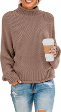 ZESICA Turtleneck Batwing Oversized Chunky Knit Sweater - Cozy Fit