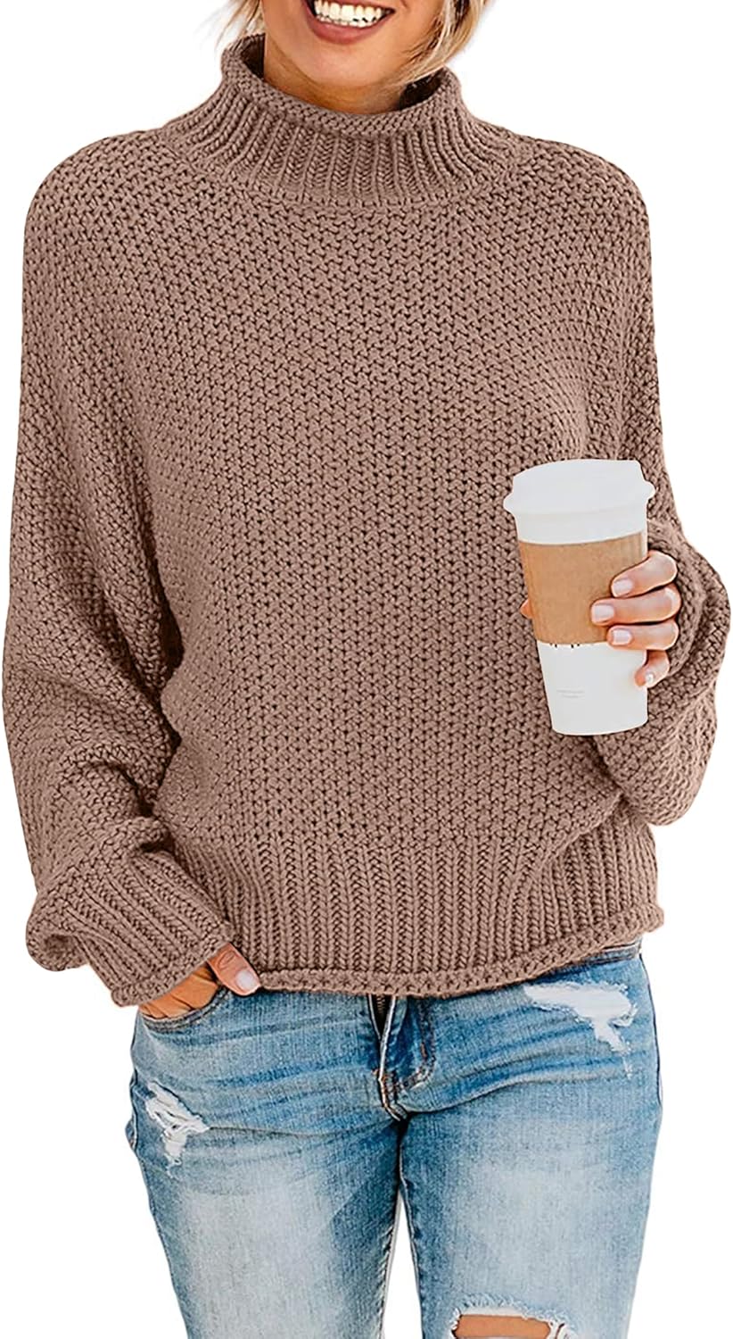 ZESICA Women's Turtleneck Oversized Chunky Knitted Sweater