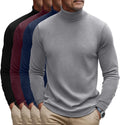 Men's Turtleneck 4-Pack Slim Fit Cotton Blend Tops - Lightweight