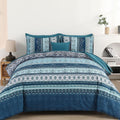 Boho Comforter Set California King Size 8 Pieces - Teal Blue Comforter