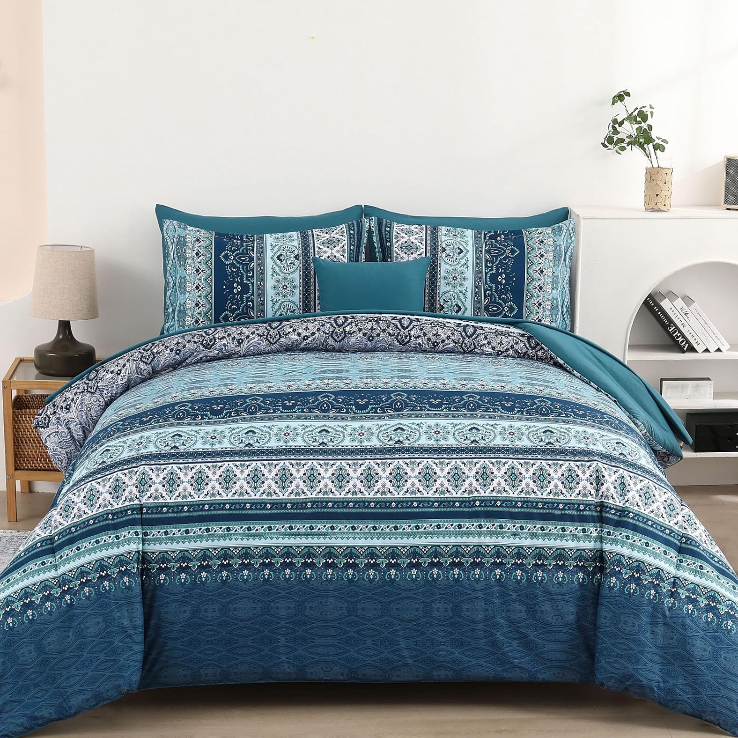Boho Comforter Set California King Size 8 Pieces for All Seasons