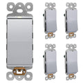 LIDER Minimalist Matte Finish Lighted Decorator Switch - Silver 5 Pack
