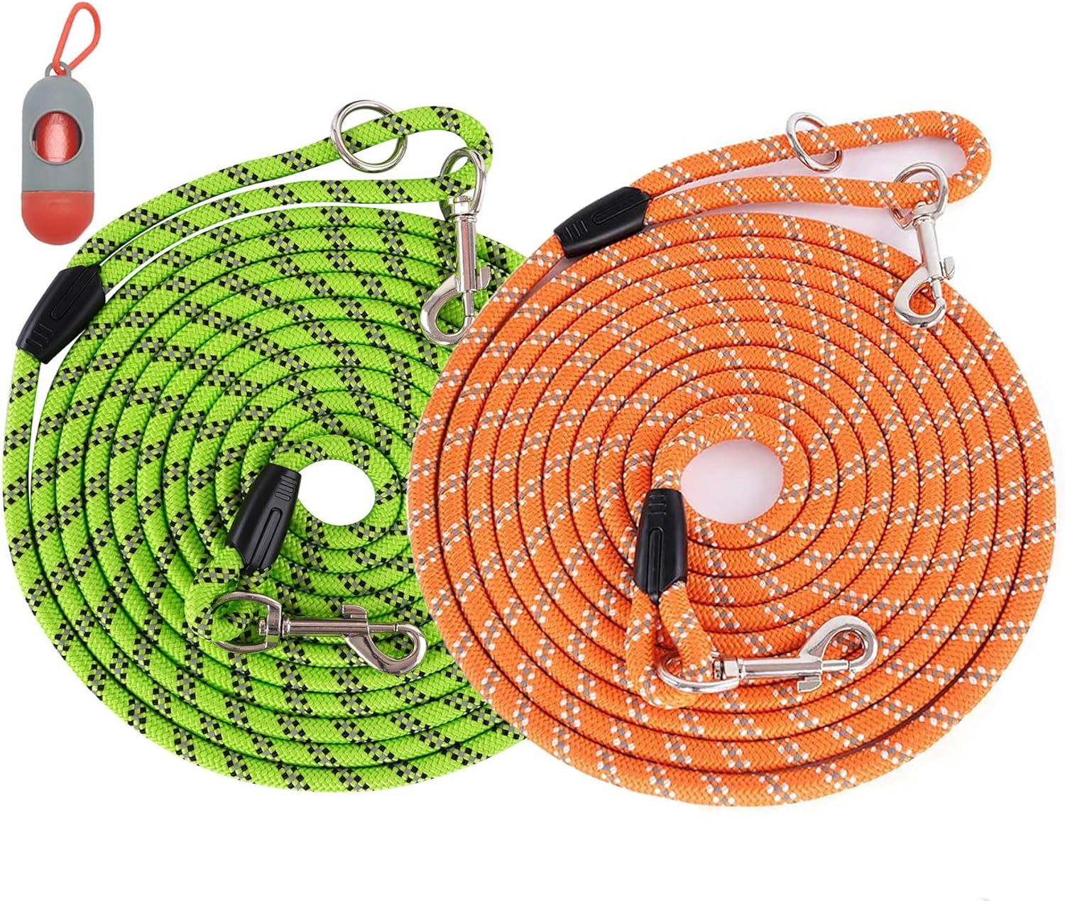 Long Dog Leashes for Training - 2 Pack Reflective Rope Leash