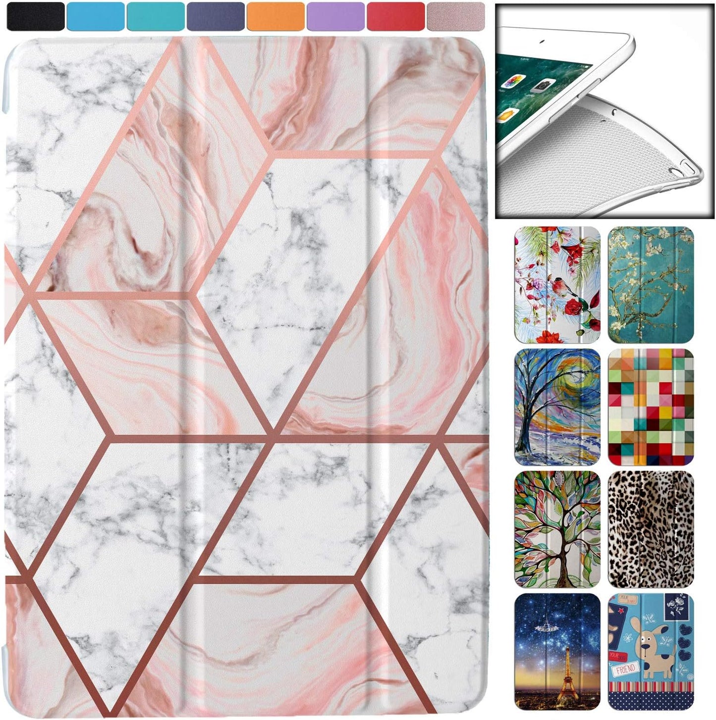 DuraSafe iPad Mini 4 Case - Stylish Marble Pink Design