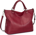 Soft Leather Tote Bag for Women - Top Grain Pebbled Satchel